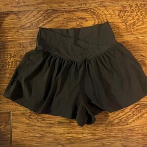 aerie Offline Charcoal Crossover Flowy Skort Shorts